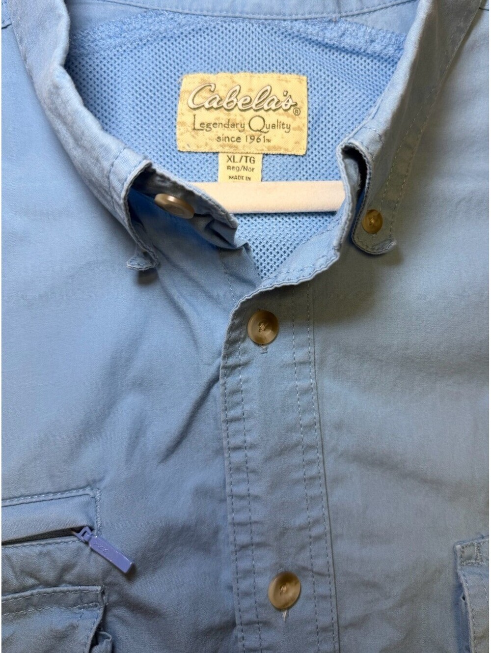 Cabela’s Legendary Quality Shirt Long Sleeve Button Up Light Blue Men’s Size XL